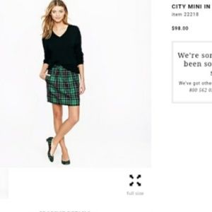 NWOT J.Crew Dublin Tartan wool miniskirt